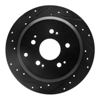 R1 Concepts R1 05-10 Honda Odyssey Rear Left Drilled & Slotted Black Brake Rotor