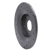 R1 Concepts R1 00-09 Honda S2000 Rear Right Drilled & Slotted Black Brake Rotor