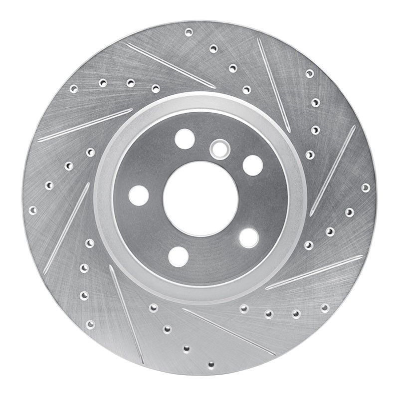R1 Concepts R1 15-25 BMW X1 (USA/Canada) Front Right Drilled & Slotted Silver Brake Rotor