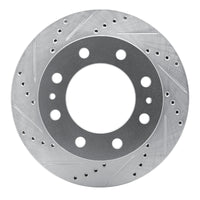R1 Concepts R1 06-10 Ford F-350 Super Duty 2WD Front Left Drilled & Slotted Silver Brake Rotor