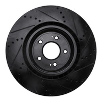 R1 Concepts R1 08-15 Mitsubishi Lancer Front Left Drilled & Slotted Black Brake Rotor