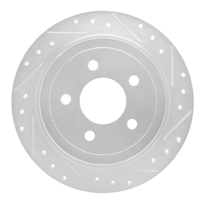 R1 Concepts R1 03-05 Ford Explorer Sport Rear Right Drilled & Slotted Silver Brake Rotor