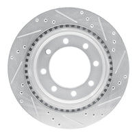 R1 Concepts R1 08-25 Ford E-150 Rear Left Drilled & Slotted Silver Brake Rotor