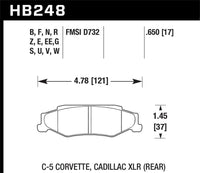 Hawk Performance Hawk 97-06 Corvette (incl C5 Z06) Performance Ceramic Street Rear Brake Pads