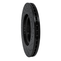 R1 Concepts R1 06-12 Mercedes-Benz GL350 Front Left Drilled & Slotted Black Brake Rotor