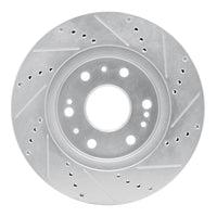 R1 Concepts R1 05-19 Chevrolet Silverado 1500 Front Left Drilled & Slotted Silver Brake Rotor