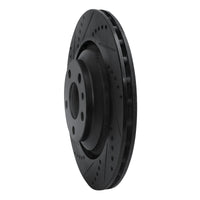 R1 Concepts R1 05-11 Audi A6 Quattro Rear Left Drilled & Slotted Black Brake Rotor