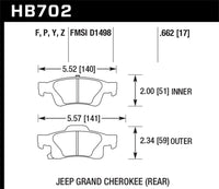 Hawk Performance Hawk 11-12 Dodge Durango / 11-12 Jeep Grand Cherokee HPS Rear Street Brake Pads