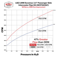 Wehrli 06-10 Chevrolet 6.6L LBZ/LMM Duramax Passenger Side 3.5in Intercooler Pipe - WCFab Grey