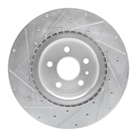 R1 Concepts R1 12-21 Tesla Model X Front Right Drilled & Slotted Silver Brake Rotor