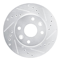 R1 Concepts R1 94-00 Kia SPECTRA Front Right Drilled & Slotted Silver Brake Rotor