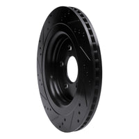 R1 Concepts R1 15-23 Ford Mustang Rear Right Drilled & Slotted Black Brake Rotor