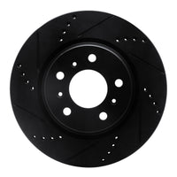 R1 Concepts R1 04-09 Buick Allure Front Left Drilled & Slotted Black Brake Rotor
