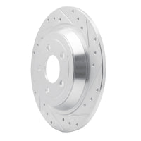 R1 Concepts R1 15-23 Ford Mustang Rear Right Drilled & Slotted Silver Brake Rotor