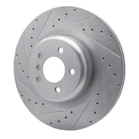 R1 Concepts R1 10-14 BMW X5 Rear Left Drilled & Slotted Silver Brake Rotor
