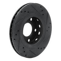 R1 Concepts R1 00-03 Audi A8 Rear Left Drilled & Slotted Black Brake Rotor