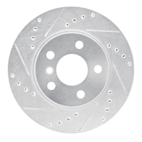 R1 Concepts R1 14-21 BMW i3 Front Left Drilled & Slotted Silver Brake Rotor