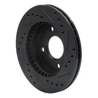 R1 Concepts R1 95-00 Nissan 200SX Front Left Drilled & Slotted Black Brake Rotor