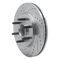 R1 Concepts R1 04-08 Ford F-150 RWD Front Left Drilled & Slotted Silver Brake Rotor