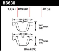 Hawk Performance Hawk 04-10 BMW 535i/545i/550i / 04-10 645Ci/650i /02-09 745i/745Li/750 HP+ Street Brake Pads