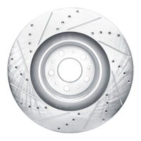 R1 Concepts R1 20-25 Tesla Model Y Front Right Drilled & Slotted Silver Brake Rotor