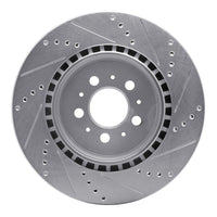 R1 Concepts R1 04-07 Volvo S60 Rear Left Drilled & Slotted Silver Brake Rotor