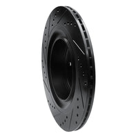 R1 Concepts R1 08-25 Infiniti Q60 Rear Right Drilled & Slotted Black Brake Rotor