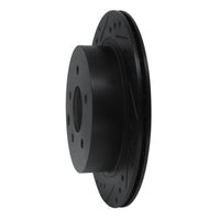 R1 Concepts R1 93-01 Infiniti Q45 Rear Left Drilled & Slotted Black Brake Rotor