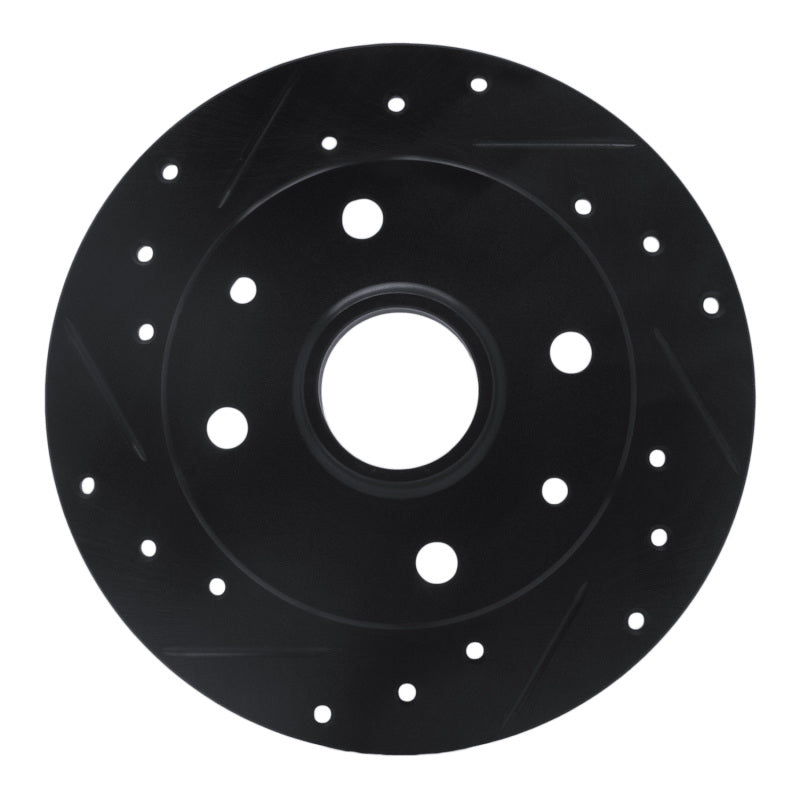 R1 Concepts R1 81-85 Mazda RX-7 Rear Left Drilled & Slotted Black Brake Rotor