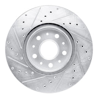 R1 Concepts R1 14-20 Cadillac CT6 Front Right Drilled & Slotted Silver Brake Rotor