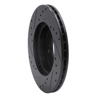 R1 Concepts R1 02-15 Acura RSX Front Right Drilled & Slotted Black Brake Rotor