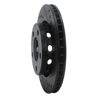 R1 Concepts R1 00-02 Audi S4 Rear Right Drilled & Slotted Black Brake Rotor