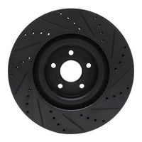 R1 Concepts R1 16-18 Ford Focus Front Left Drilled & Slotted Black Brake Rotor