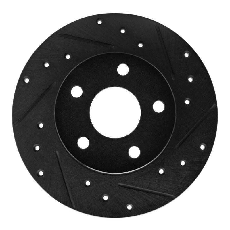 R1 Concepts R1 84-87 Pontiac Fiero Rear Right Drilled & Slotted Black Brake Rotor