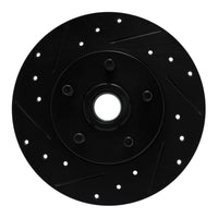 R1 Concepts R1 84-87 Pontiac Fiero Front Left Drilled & Slotted Black Brake Rotor