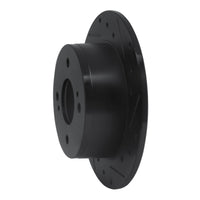 R1 Concepts R1 79-81 Nissan 200SX Rear Right Drilled & Slotted Black Brake Rotor