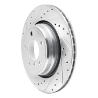 R1 Concepts R1 95-03 BMW Z8 Rear Left Drilled & Slotted Silver Brake Rotor