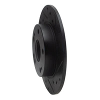 R1 Concepts R1 2016-2025 Honda Civic Hatchback Rear Right Drilled & Slotted Black Brake Rotor