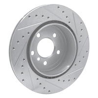 R1 Concepts R1 11-16 BMW 528I xDrive Rear Left Drilled & Slotted Silver Brake Rotor