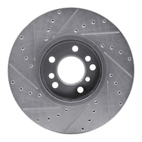 R1 Concepts R1 00-06 BMW X5 Front Right Drilled & Slotted Silver Brake Rotor