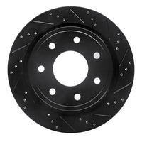 R1 Concepts R1 12-14 Ford F-150 RWD Rear Right Drilled & Slotted Black Brake Rotor