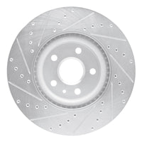 R1 Concepts R1 08-17 Cadillac CTS Front Right Drilled & Slotted Silver Brake Rotor