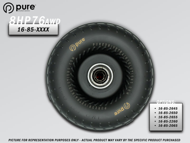 Pure Drivetrain Solutions Pure Drivetrain 8HP76 High Performance Billet Race Torque Converter - 26/50 Stator - AWD