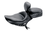 Mustang Motorcycle Mustang 04-21 Harley Sportster 3.3 Wide Stud Touring Solo Seat w/Driver Backrest - Black