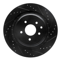 R1 Concepts R1 08-25 Infiniti Q60 Rear Right Drilled & Slotted Black Brake Rotor