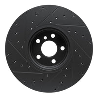 R1 Concepts R1 16-25 BMW 330e Left Front Drilled & Slotted Black Brake Rotor