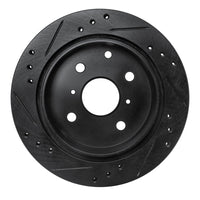 R1 Concepts R1 82-85 Toyota Celica Rear Right Drilled & Slotted Black Brake Rotor
