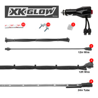 XKGLOW XK Glow Tube Single Color Underglow LED Accent Light Car/Truck Kit Green - 8x24In