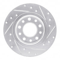 R1 Concepts R1 13-16 Dodge DART Rear Left Drilled & Slotted Silver Brake Rotor
