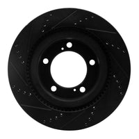 R1 Concepts R1 07-22 Lexus LX570 Front Right Drilled & Slotted Black Brake Rotor